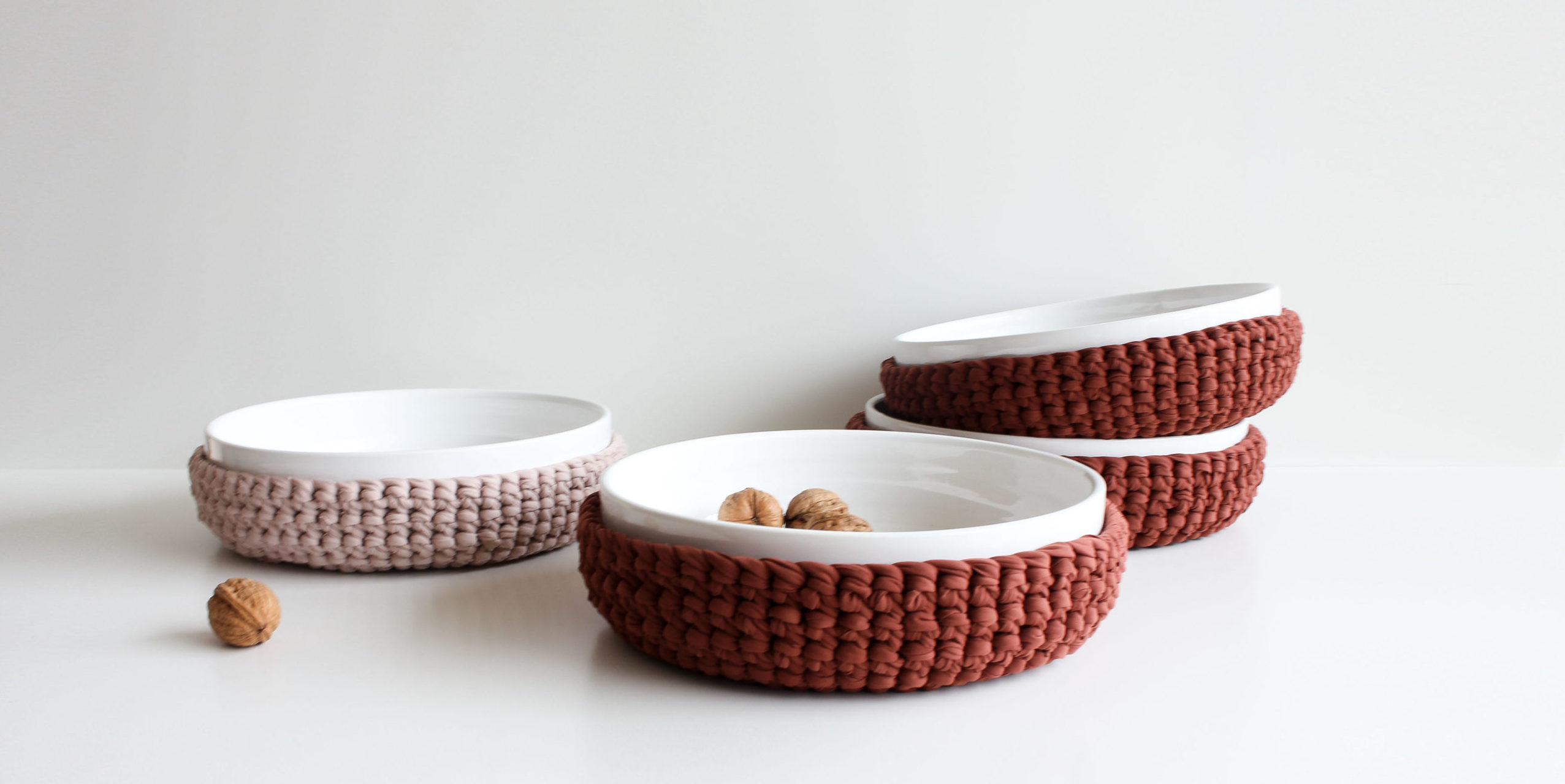 duo vaso ceramica uncinetto artful accessori per la casa